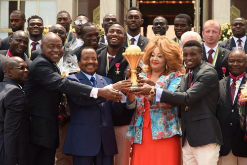 The Indomitable Lions honoured by the President after their 5th consecration at the 2017 AFCON