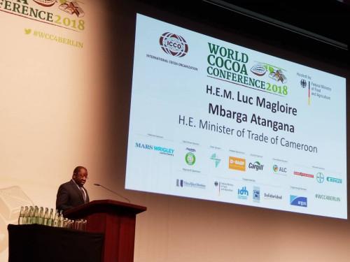 Cameroon’s trade minister denounces the low cocoa price during the World Cocoa Conference 2018